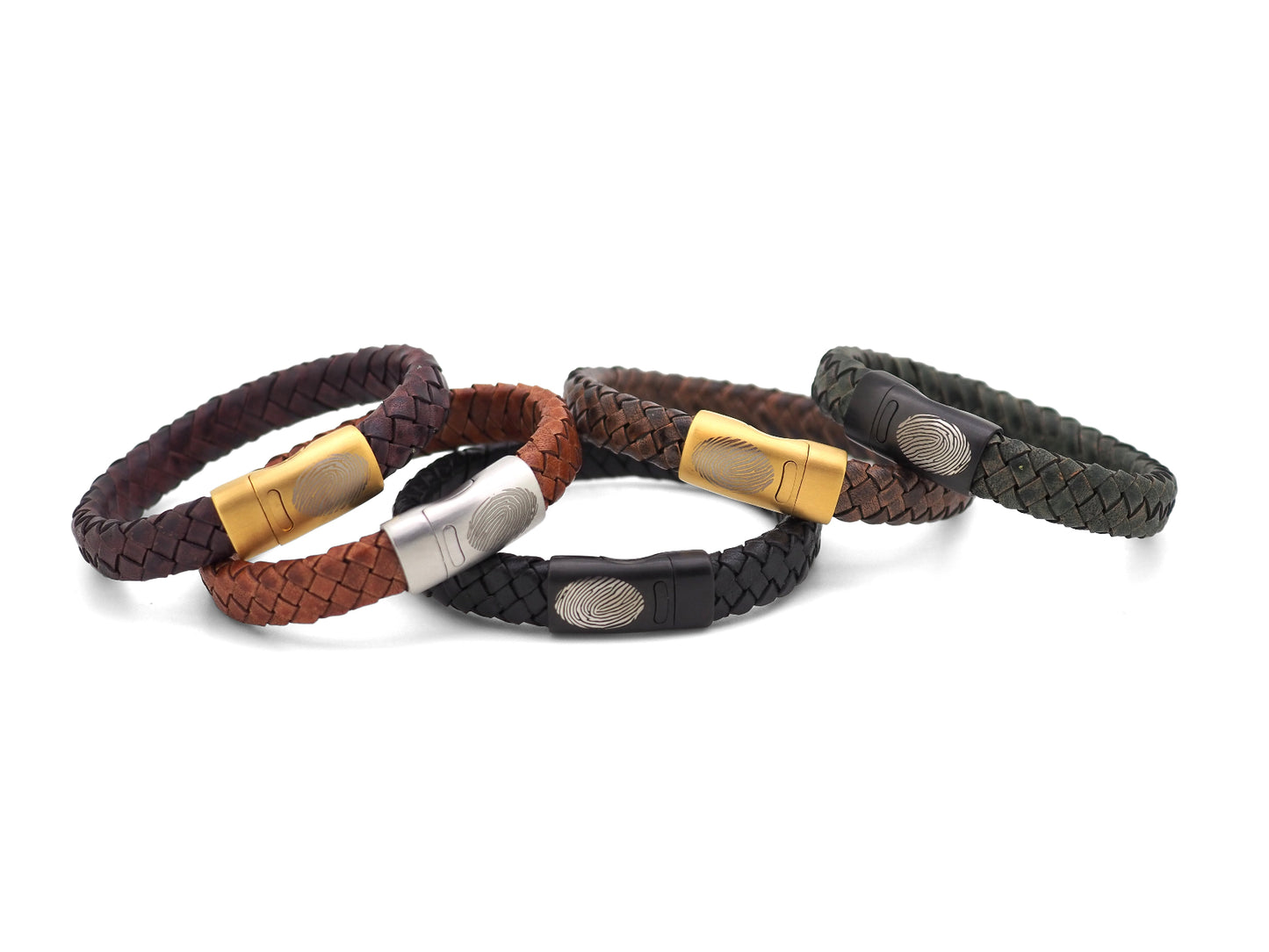 Lederarmband oval geflochten