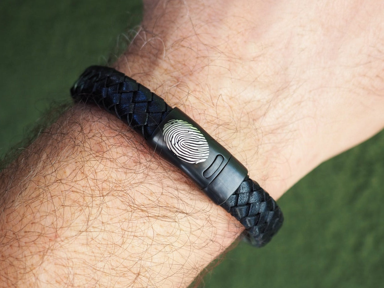 Lederarmband oval geflochten