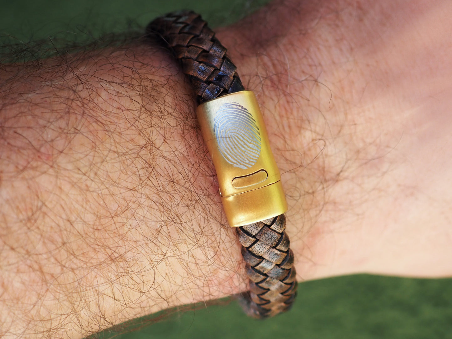 Lederarmband oval geflochten