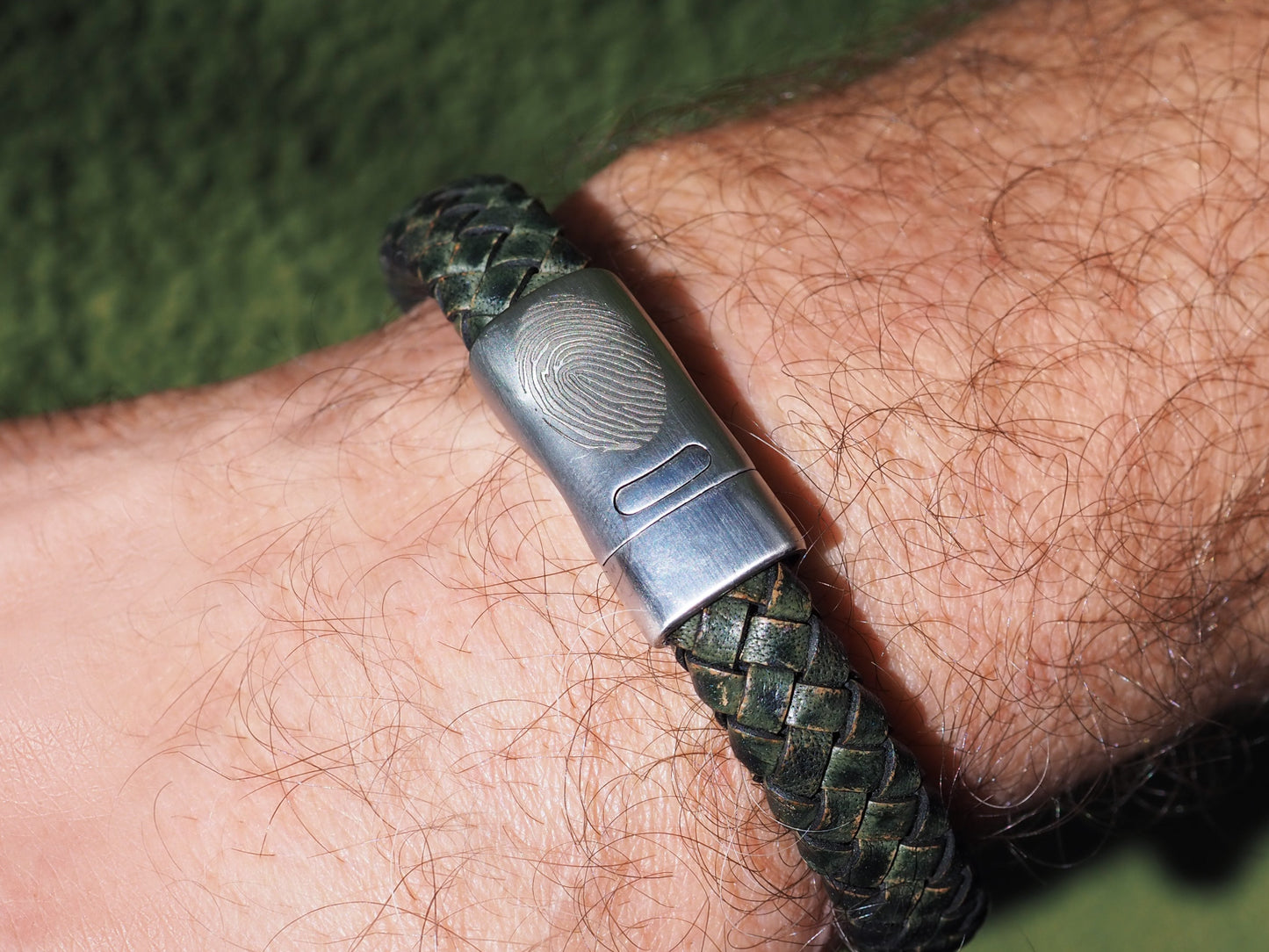 Lederarmband oval geflochten