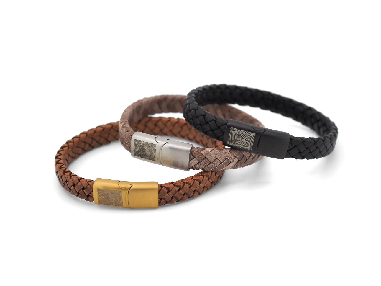 Lederarmband schmal geflochten