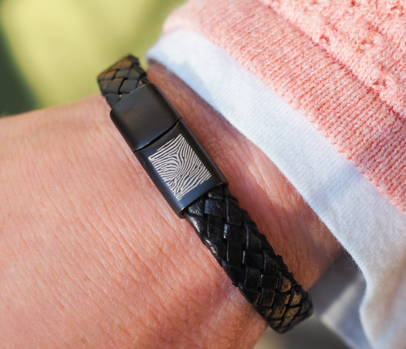 Lederarmband schmal geflochten