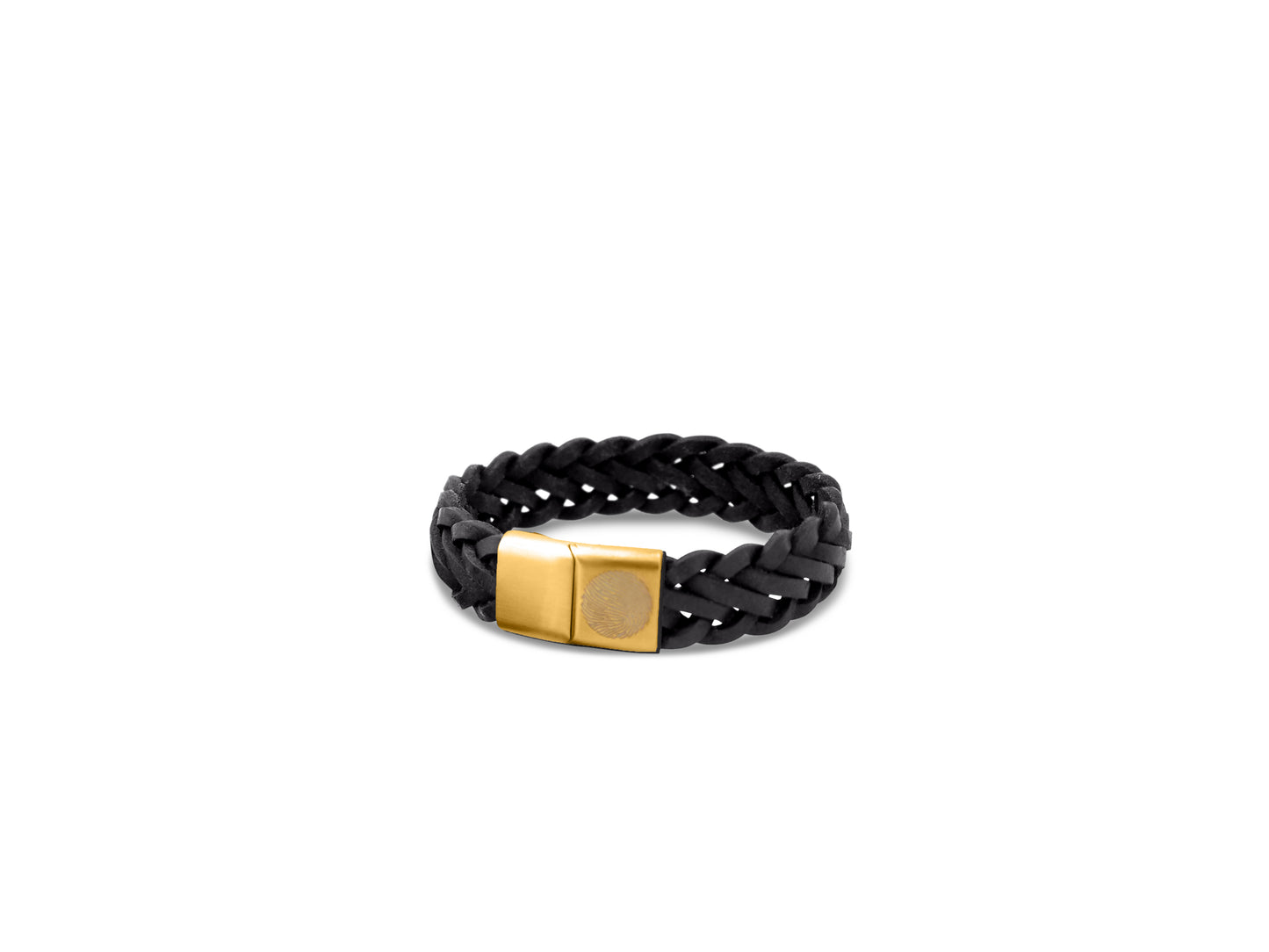 Lederarmband breit geflochen