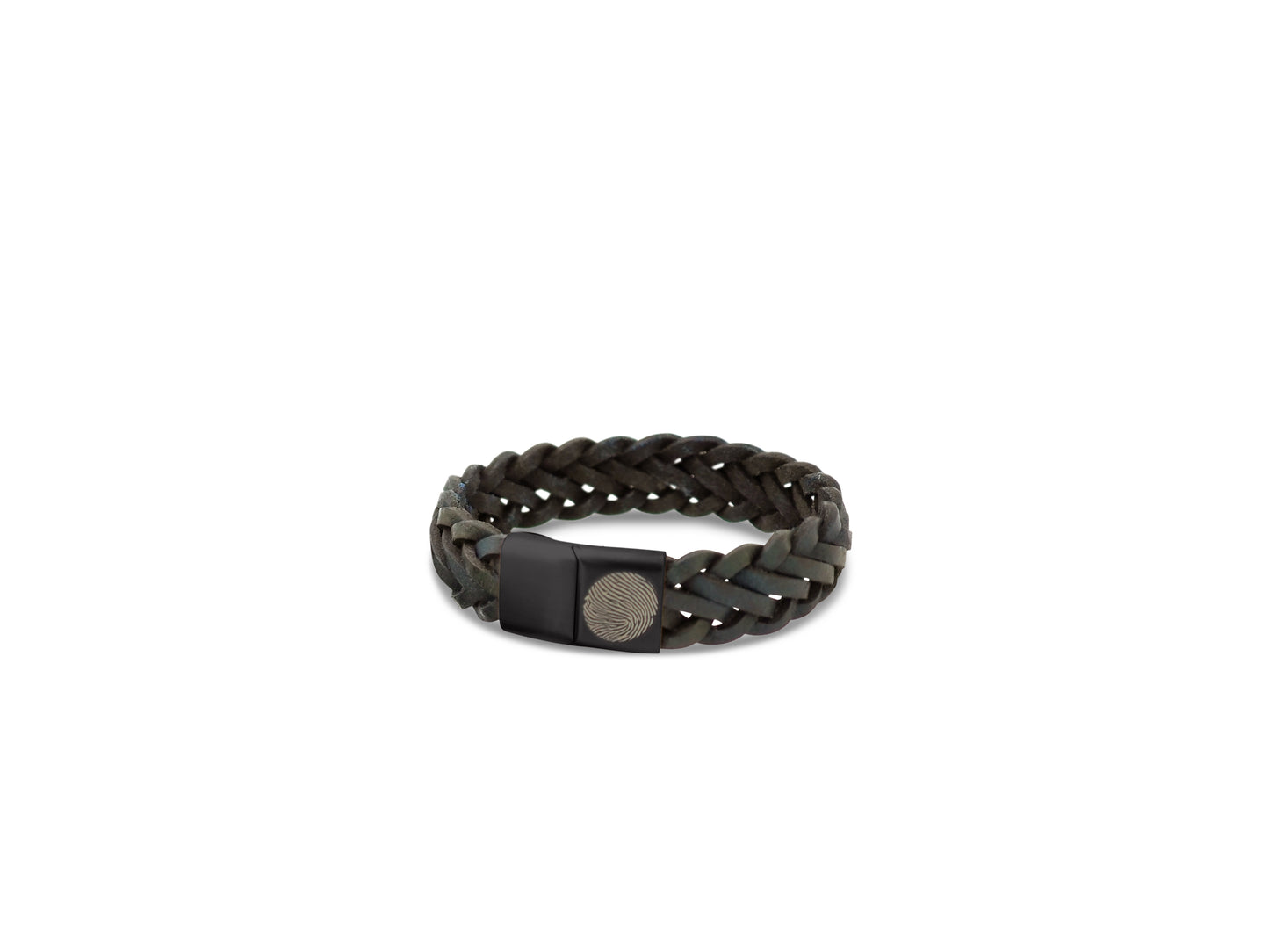 Lederarmband breit geflochen