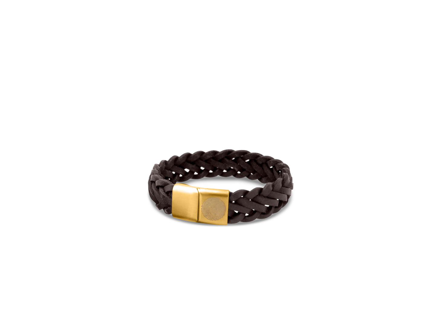 Lederarmband breit geflochen