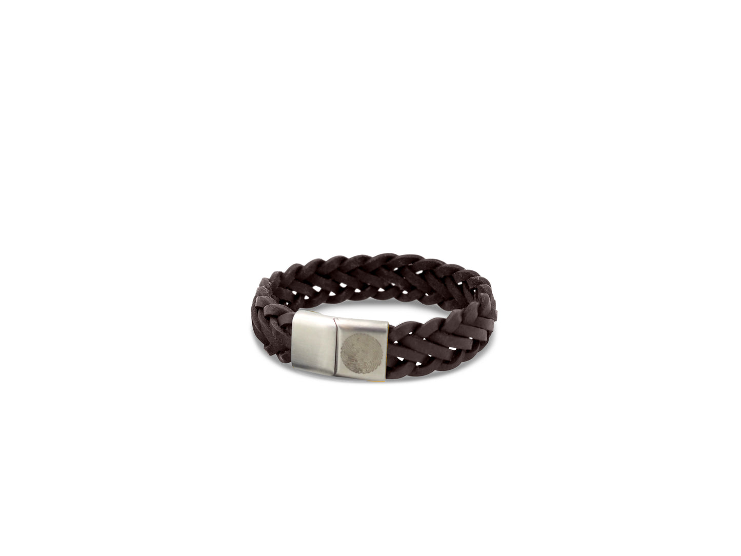 Lederarmband breit geflochen