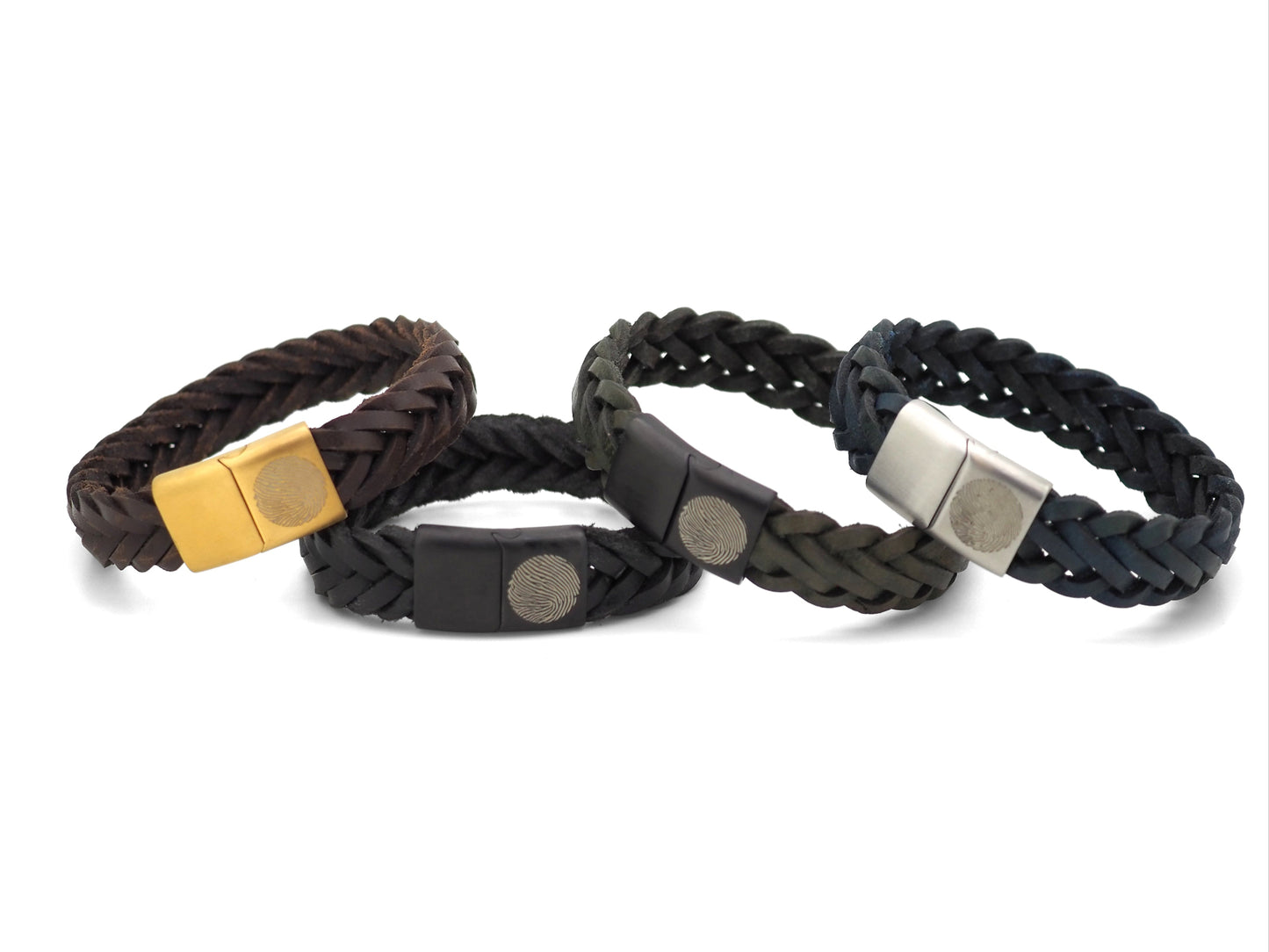 Lederarmband breit geflochen