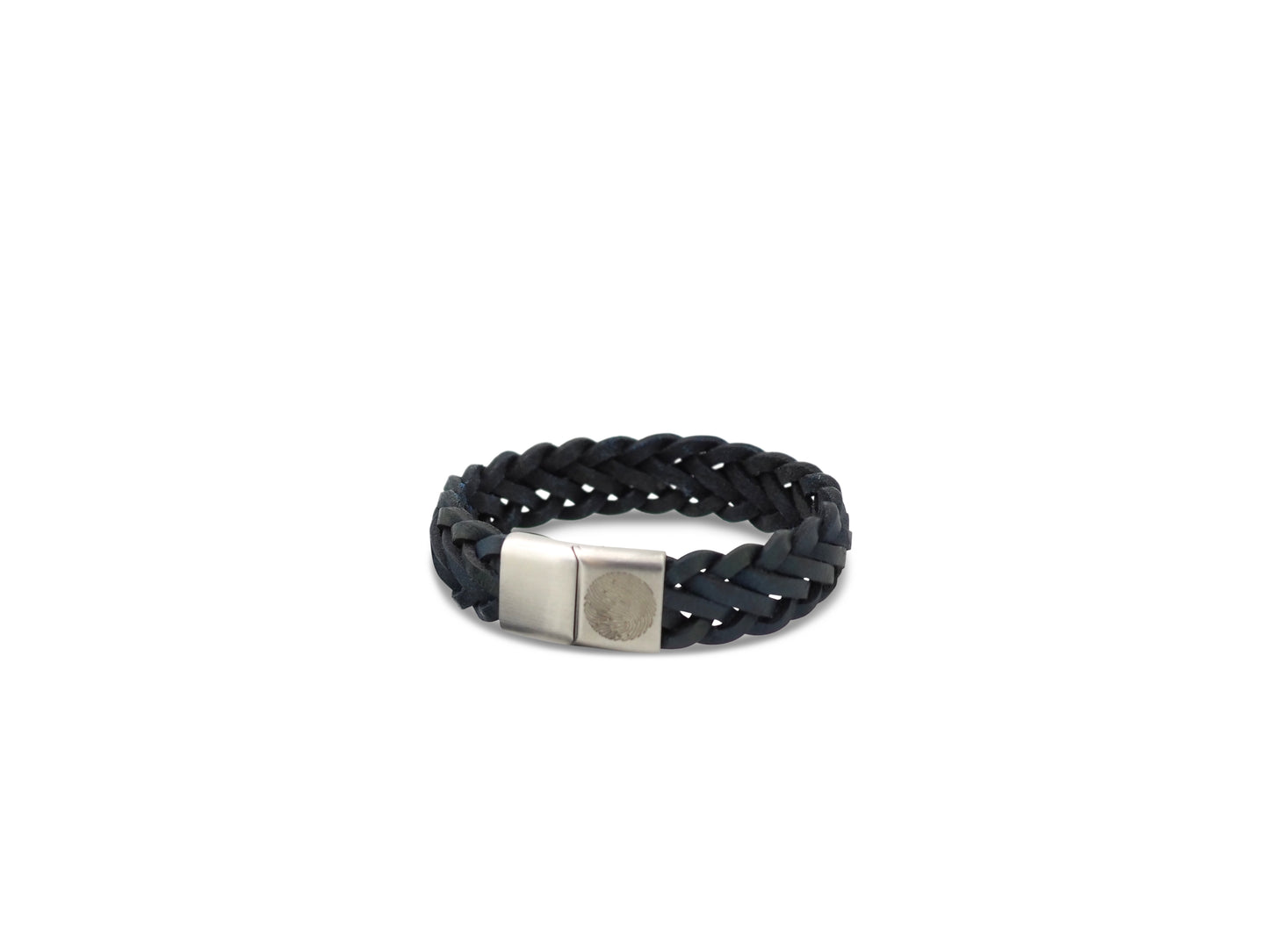 Lederarmband breit geflochen