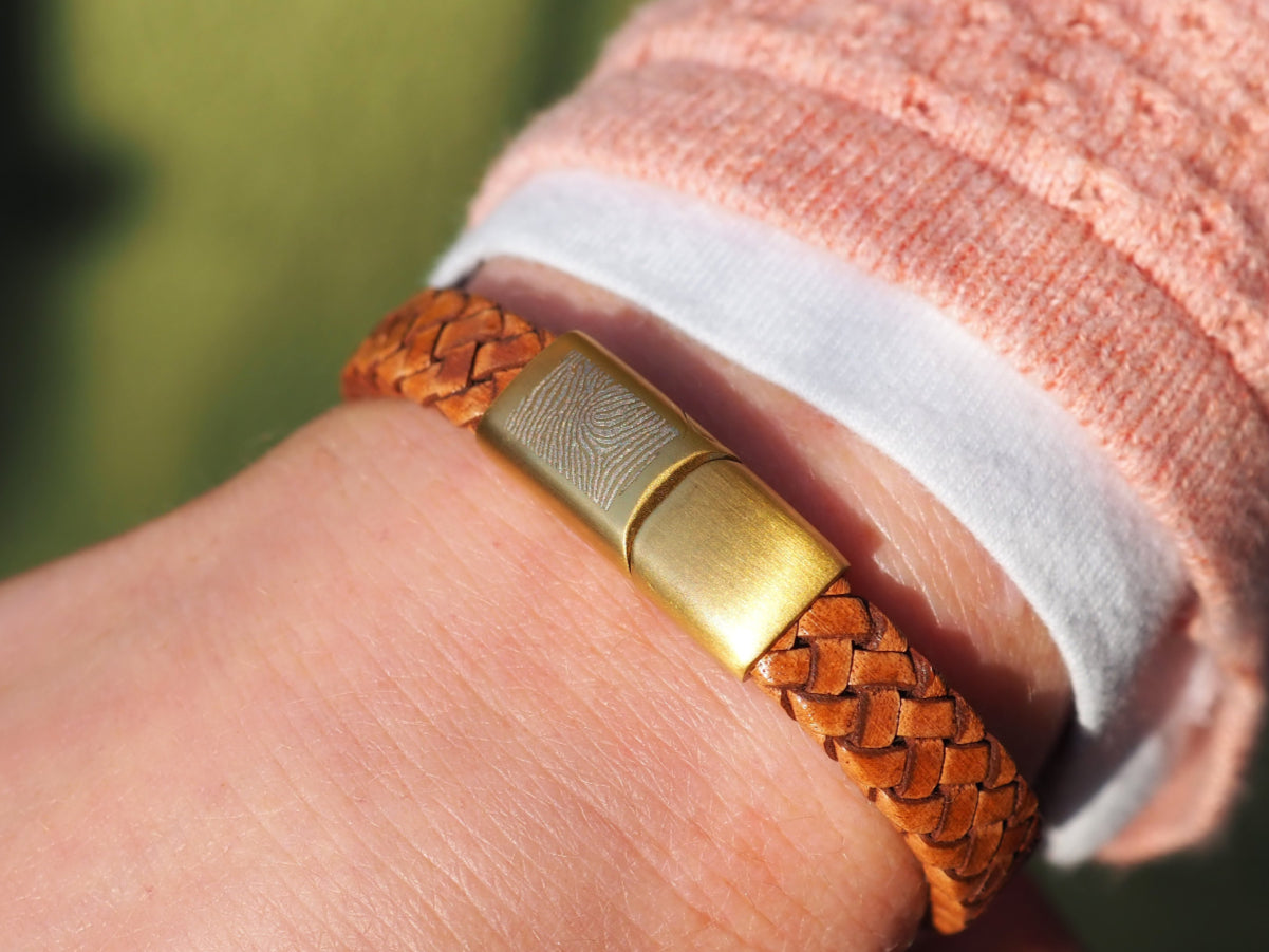 Lederarmband schmal geflochten