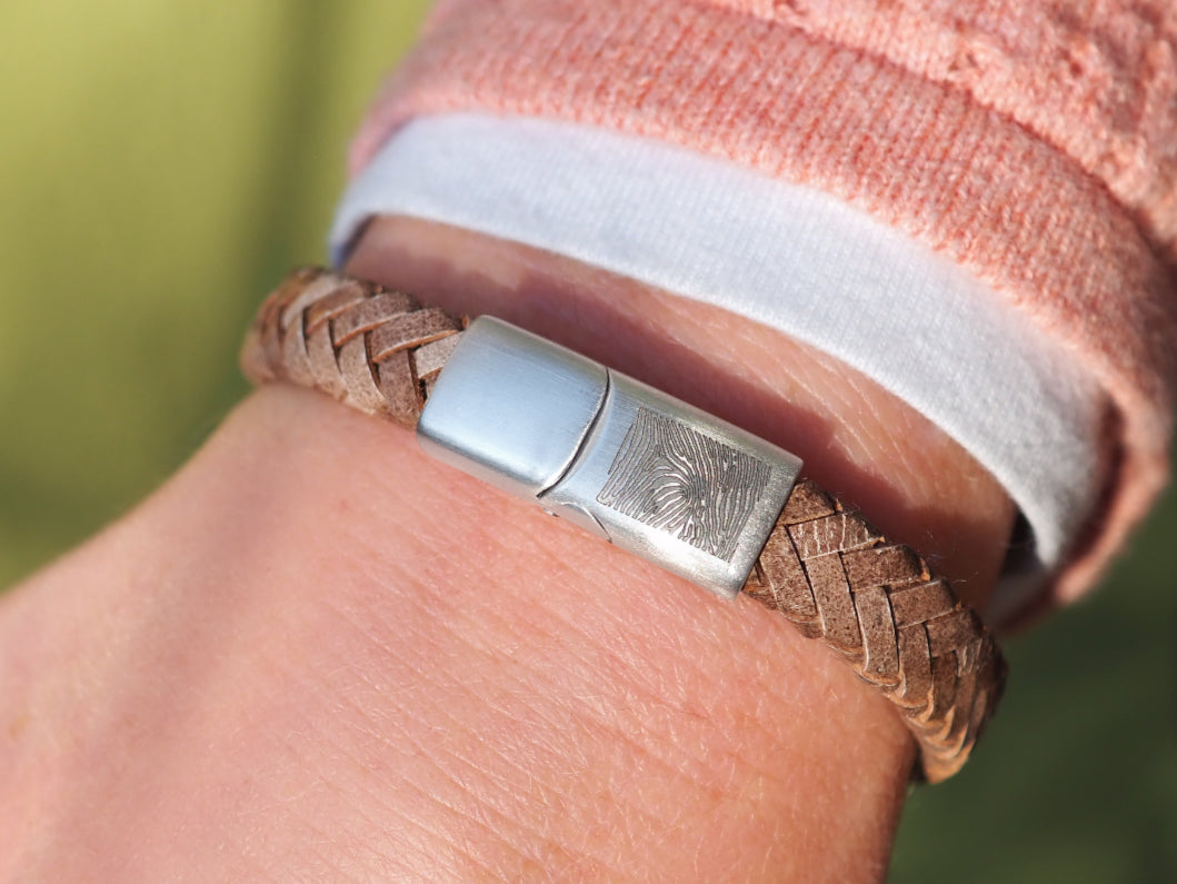 Lederarmband schmal geflochten