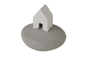  Zielenhuisje mini urn 0,04L - Lichtgrijs met wit