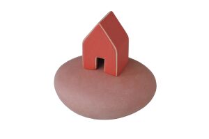  Zielenhuisje mini urn 0,04L - Roze met rood