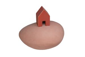  Zielenhuisje kleine urn 0,35L - Roze met rood