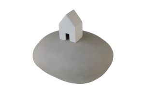  Zielenhuisje urn 0,85L - Lichtgrijs met wit