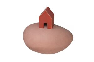  Zielenhuisje urn 0,85L - Roze met rood