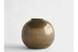 DIONA – handgemaakte urn in koperkleurig metallic keramiek