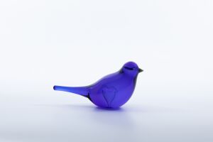 Glazen vogel -  blauw