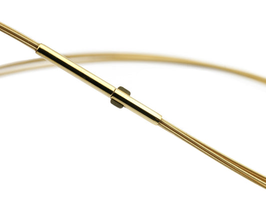 Edelstahlcollier 7-rangig - Gelbgold