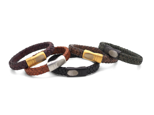 Lederarmband oval geflochten